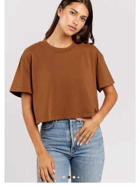 Nuuds vintage Cropped Boxy T-Shirt - Brown